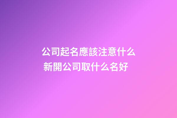 公司起名應該注意什么 新開公司取什么名好-第1張-公司起名-玄機派